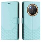 For Honor X9c 5G Honeycomb Embossing RFID Leather Phone Case(Mint Green) - 2