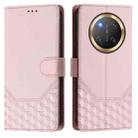 For Honor X9c 5G Honeycomb Embossing RFID Leather Phone Case(Pink) - 2