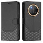 For Honor X9c 5G Honeycomb Embossing RFID Leather Phone Case(Black) - 2