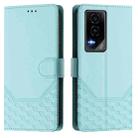 For Honor GT Honeycomb Embossing RFID Leather Phone Case(Mint Green) - 2