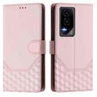 For Honor GT Honeycomb Embossing RFID Leather Phone Case(Pink) - 2