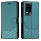 For Honor GT Honeycomb Embossing RFID Leather Phone Case(Peacock Green) - 2