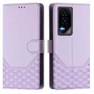 For Honor GT Honeycomb Embossing RFID Leather Phone Case(Light Purple) - 2