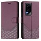 For Honor GT Honeycomb Embossing RFID Leather Phone Case(Violet) - 2