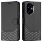 For Honor 300 5G Honeycomb Embossing RFID Leather Phone Case(Black) - 2