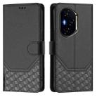 For Honor 300 Pro 5G / 300 Ultra 5G Honeycomb Embossing RFID Leather Phone Case(Black) - 2