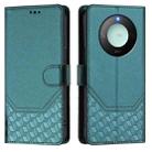 For Honor X9c Smart 5G Honeycomb Embossing RFID Leather Phone Case(Peacock Green) - 2