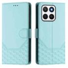 For Honor X8c 4G Honeycomb Embossing RFID Leather Phone Case(Mint Green) - 2