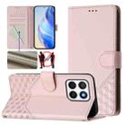 For Honor X8c 4G Honeycomb Embossing RFID Leather Phone Case(Pink) - 1
