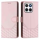 For Honor X8c 4G Honeycomb Embossing RFID Leather Phone Case(Pink) - 2