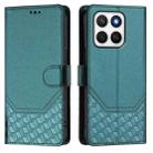 For Honor X8c 4G Honeycomb Embossing RFID Leather Phone Case(Peacock Green) - 2