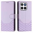 For Honor X8c 4G Honeycomb Embossing RFID Leather Phone Case(Light Purple) - 2