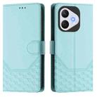 For Honor 400 Lite Honeycomb Embossing RFID Leather Phone Case(Mint Green) - 2