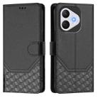 For Honor 400 Lite Honeycomb Embossing RFID Leather Phone Case(Black) - 2