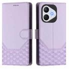 For Honor 400 Lite Honeycomb Embossing RFID Leather Phone Case(Light Purple) - 2