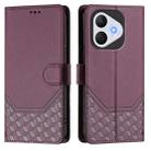 For Honor 400 Lite Honeycomb Embossing RFID Leather Phone Case(Violet) - 2