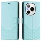For Honor Power 5G Honeycomb Embossing RFID Leather Phone Case(Mint Green) - 2