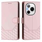 For Honor Power 5G Honeycomb Embossing RFID Leather Phone Case(Pink) - 2