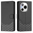 For Honor Power 5G Honeycomb Embossing RFID Leather Phone Case(Black) - 2
