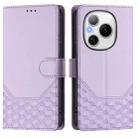 For Honor Power 5G Honeycomb Embossing RFID Leather Phone Case(Light Purple) - 2