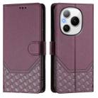 For Honor Power 5G Honeycomb Embossing RFID Leather Phone Case(Violet) - 2