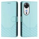 For Honor Play 60 5G Honeycomb Embossing RFID Leather Phone Case(Mint Green) - 2
