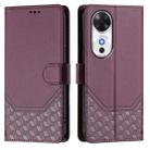 For Honor Play 60 5G Honeycomb Embossing RFID Leather Phone Case(Violet) - 2