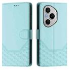 For Honor 400 Pro Global 160.8mm Honeycomb Embossing RFID Leather Phone Case(Mint Green) - 2