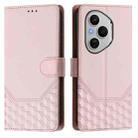 For Honor 400 Pro Global 160.8mm Honeycomb Embossing RFID Leather Phone Case(Pink) - 2