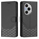 For Honor 400 Pro Global 160.8mm Honeycomb Embossing RFID Leather Phone Case(Black) - 2