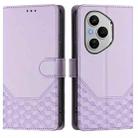 For Honor 400 Pro Global 160.8mm Honeycomb Embossing RFID Leather Phone Case(Light Purple) - 2