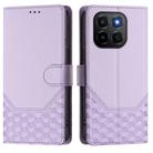 For Honor X6c 4G Honeycomb Embossing RFID Leather Phone Case(Light Purple) - 2