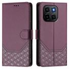 For Honor X6c 4G Honeycomb Embossing RFID Leather Phone Case(Violet) - 2