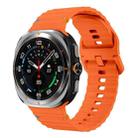 For Samsung Galaxy Watch Ultra 47mm Wavy Grain Stitched Silicone Watch Band(Orange) - 1