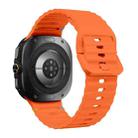 For Samsung Galaxy Watch Ultra 47mm Wavy Grain Stitched Silicone Watch Band(Orange) - 2