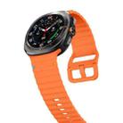 For Samsung Galaxy Watch Ultra 47mm Wavy Grain Stitched Silicone Watch Band(Orange) - 3