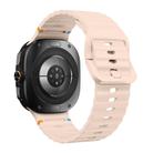 For Samsung Galaxy Watch Ultra 47mm Wavy Grain Stitched Silicone Watch Band(Pink) - 2