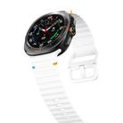 For Samsung Galaxy Watch Ultra 47mm Wavy Grain Stitched Silicone Watch Band(White) - 3