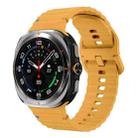 For Samsung Galaxy Watch Ultra 47mm Wavy Grain Stitched Silicone Watch Band(Yellow) - 1