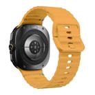 For Samsung Galaxy Watch Ultra 47mm Wavy Grain Stitched Silicone Watch Band(Yellow) - 2