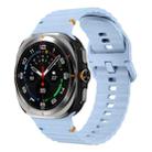 For Samsung Galaxy Watch Ultra 47mm Wavy Grain Stitched Silicone Watch Band(Light Blue) - 1