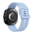 For Samsung Galaxy Watch Ultra 47mm Wavy Grain Stitched Silicone Watch Band(Light Blue) - 2