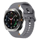 For Samsung Galaxy Watch Ultra 47mm Wavy Grain Stitched Silicone Watch Band(Dark Grey) - 1