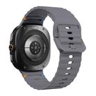 For Samsung Galaxy Watch Ultra 47mm Wavy Grain Stitched Silicone Watch Band(Dark Grey) - 2