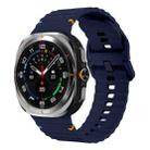 For Samsung Galaxy Watch Ultra 47mm Wavy Grain Stitched Silicone Watch Band(Midnight Blue) - 1