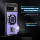 For Google Pixel 9 / 9 Pro Ring Holder Carbon Fiber PC Hybrid TPU Phone Case(Purple) - 3