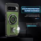 For Google Pixel 9 Pro XL Ring Holder Carbon Fiber PC Hybrid TPU Phone Case(Army Green) - 3