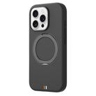 For iPhone 16 Pro Max TGVIS GEEK Series MagSafe Silicone Phone Case with Rotating Holder(Black) - 1