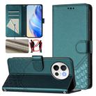 For vivo V40 Lite 5G / V30e 5G Global Honeycomb Embossing RFID Leather Phone Case(Peacock Green) - 1