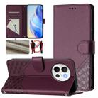For vivo V40 Lite 5G / V30e 5G Global Honeycomb Embossing RFID Leather Phone Case(Violet) - 1